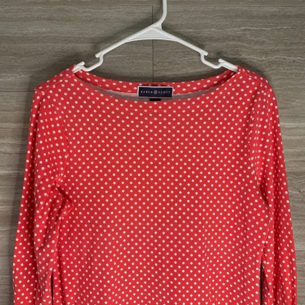 Women’s Karen Scott Polka Dot Blouse - Picture 4 of 6